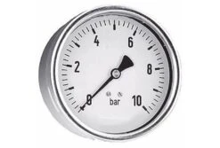 Splash-X Manometer Ø63mm RVS Kast 1/4" Achteraansluiting Bereik 0-1 Bar, Glycerine Gevuld