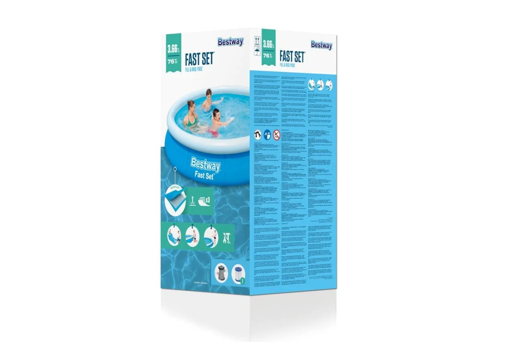 Bestway Fast Set Zwembad | Ø 366 X 76 Cm 5 Bestway Fast Set Zwembad | Ø 366 X 76 Cm - Afbeelding 3