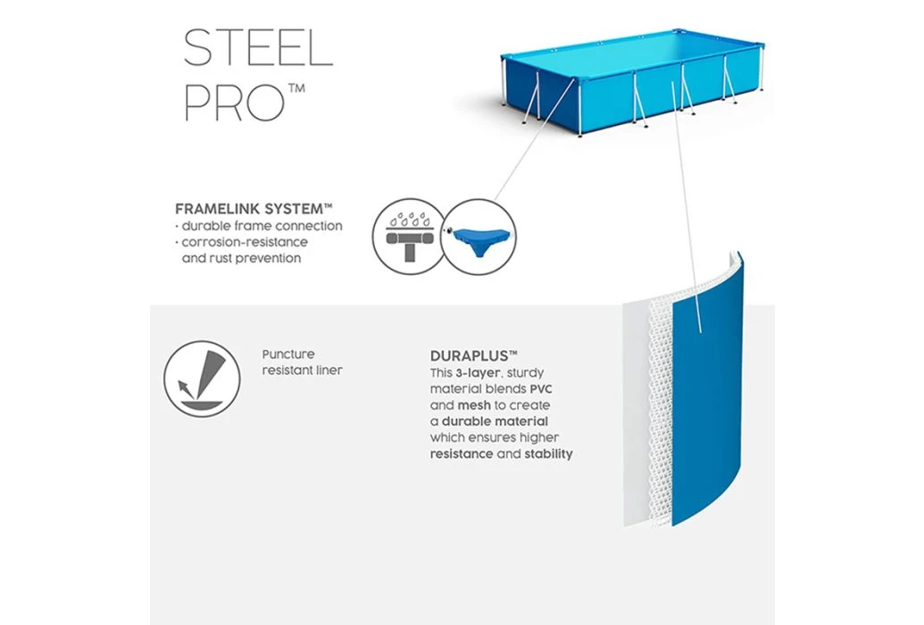 Bestway Steel Pro Zwembad | 259 X 170 X 61 Cm - Afbeelding 4