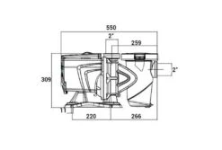 DAB Zwembadpomp E-Swim 150 M -Zwembad Verkoop dab e swim energiezuinige zwembadpomp technische tekening afmetingen