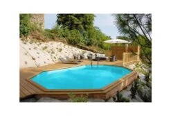 GRE Gré Houten Zwembad Normandië | 620 X 395 X 136 Cm -Zwembad Verkoop gr houten zwembad normandi 637 x 412 x 133 in de tuin 1