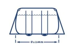 Intex Prism Frame Zwembad | 488 X 244 X 107cm Complete Set -Zwembad Verkoop intex prism frame zwembad 488 x 244 x 107cm complete set breedte