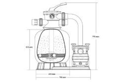 PSH BT 400 Filterset 5,5m³ | Micro-50 -Zwembad Verkoop tekening filterset afmeting