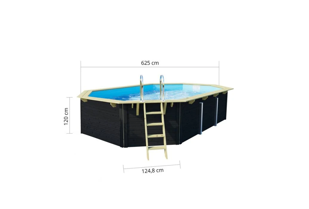Trend Pool Houten Zwembad Antraciet | 610 X 400 X 124 Cm 5 Trend Pool Houten Zwembad Antraciet | 610 X 400 X 124 Cm - Afbeelding 3