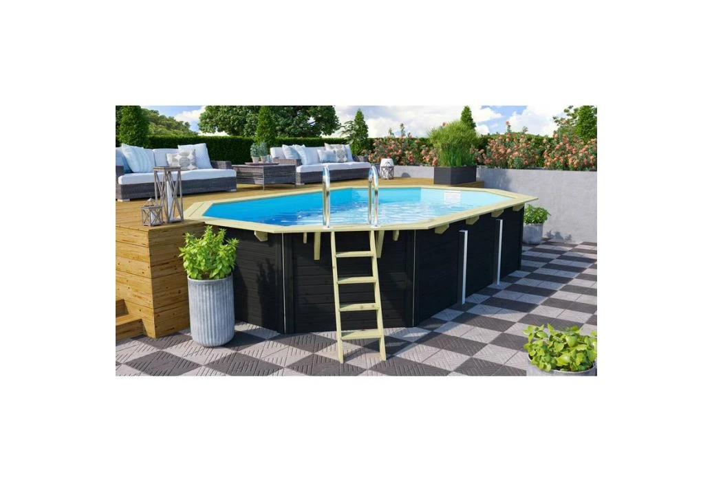 Trend Pool Houten Zwembad Antraciet | 610 X 400 X 124 Cm 4 Trend Pool Houten Zwembad Antraciet | 610 X 400 X 124 Cm - Afbeelding 2